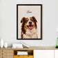 Custom portrait of an Australian Shepherd named Luna in a black frame