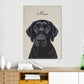 Pet portrait of Max printed on canvas